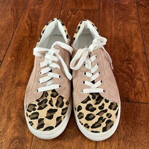 Leopard Print Tan Women's Sneakers